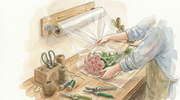 Paper rolls floral packaging