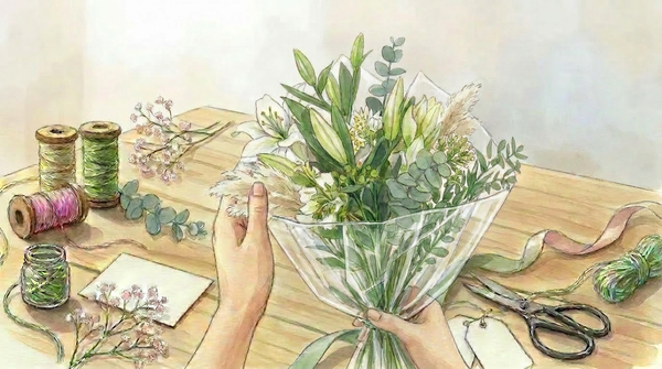 Flower Sheet with bouquet