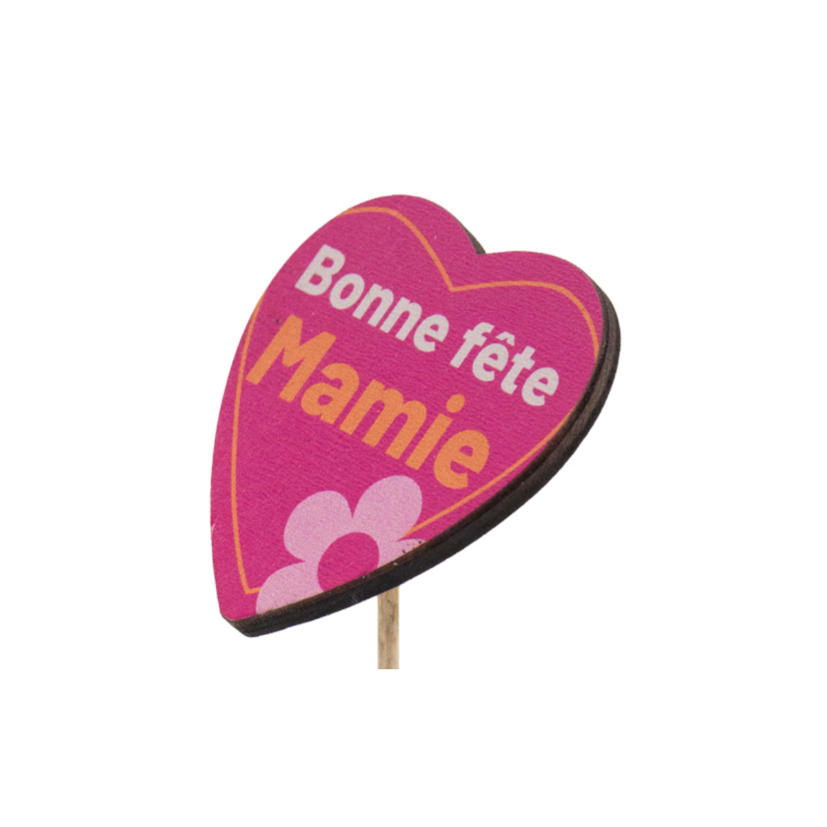 Pick Cœur Bonne Fête Mamie – 6×5 cm – Par 25