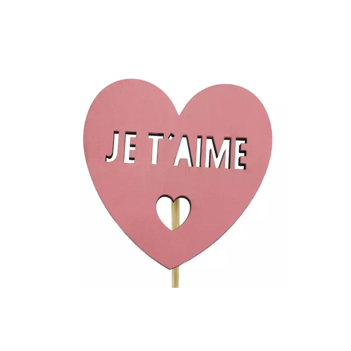 Pick Cœur Je t'aime – 6,5×6,5 cm – Par 25