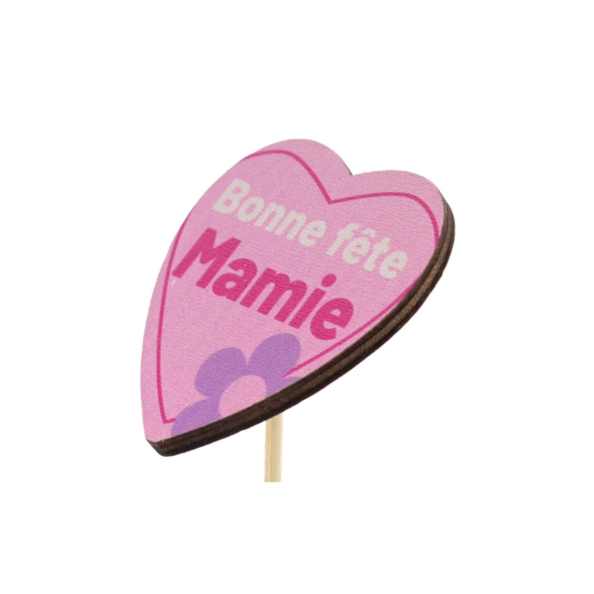 Pick Cœur Bonne Fête Mamie – 6×5 cm – Par 25