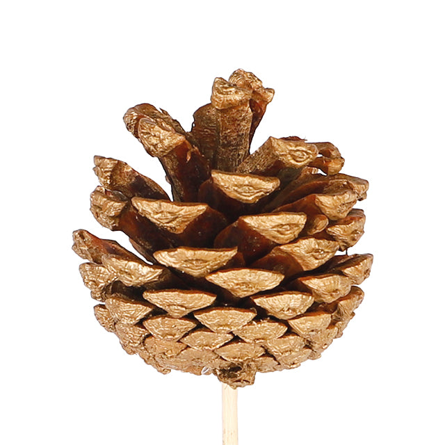 Pick Pinecone Full Glitter Ø5-6 cm + 50 cm Stick – Pack of 25