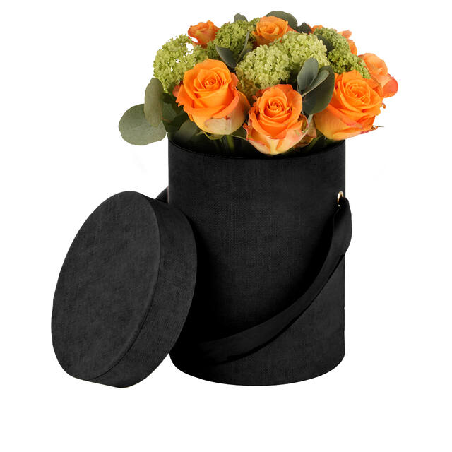 BX Fabric Round Hatbox with Ribbon Ø13×H17 cm – Pack of 18
