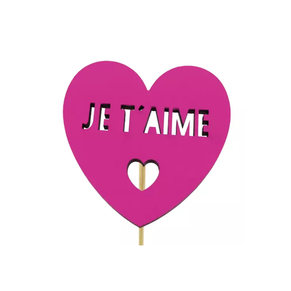 Pick Cœur Je t'aime – 6,5×6,5 cm – Par 25