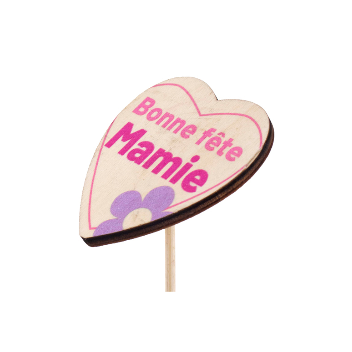 Pick Cœur Bonne Fête Mamie – 6×5 cm – Par 25