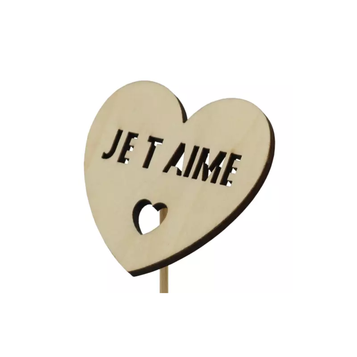 Pick Cœur Je t'aime – 6,5×6,5 cm – Par 25