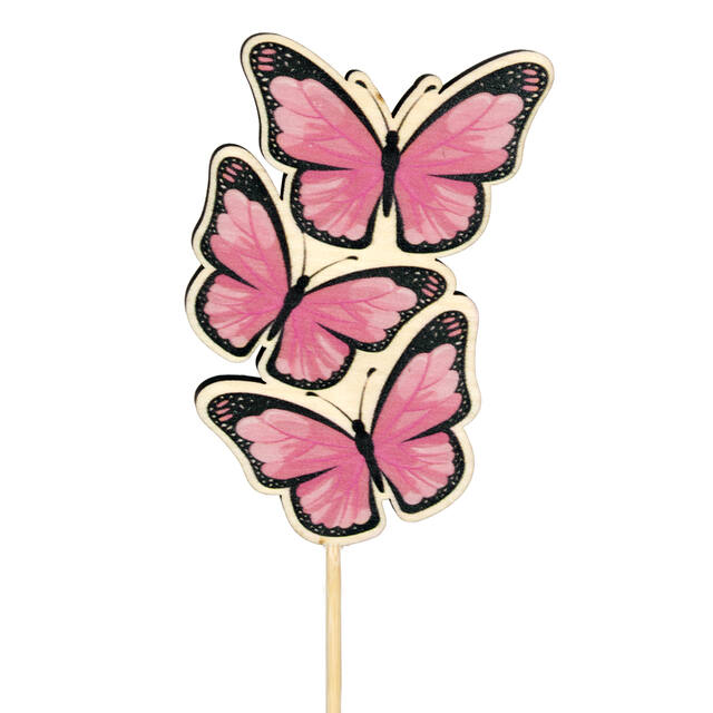 Pick Butterfly Trio Wood 12 cm – Pack of 24