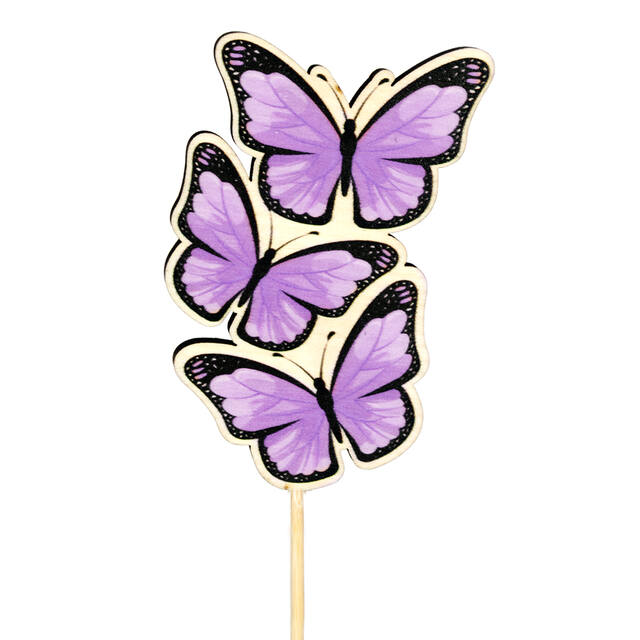 Pick Butterfly Trio Wood 12 cm – Pack of 24