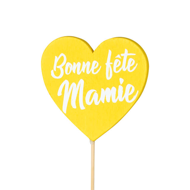 Pick Bonne Fête Mamie Cœur 7,5×7 cm – Par 25