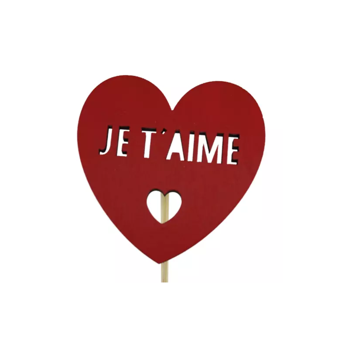 Pick Cœur Je t'aime – 6,5×6,5 cm – Par 25